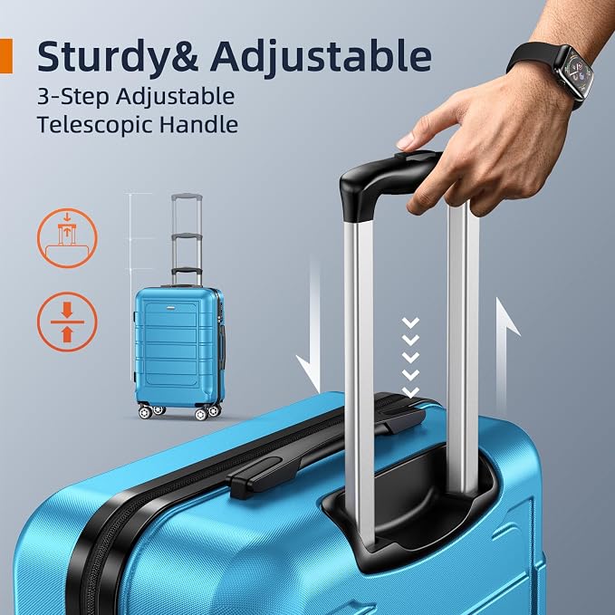 SHOWKOO Luggage Sets Expandable PC+ABS Durable Suitcase Sets Double Wheels TSA - Image 6