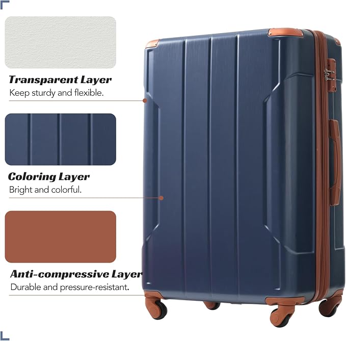 Merax Luggage Set 3 Piece Expandable Lightweight Suitcases - Image 5