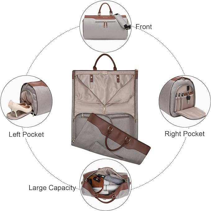 Modoker Carry on Garment Bags for Travel, Convertible Garment Duffel Bag - Image 5