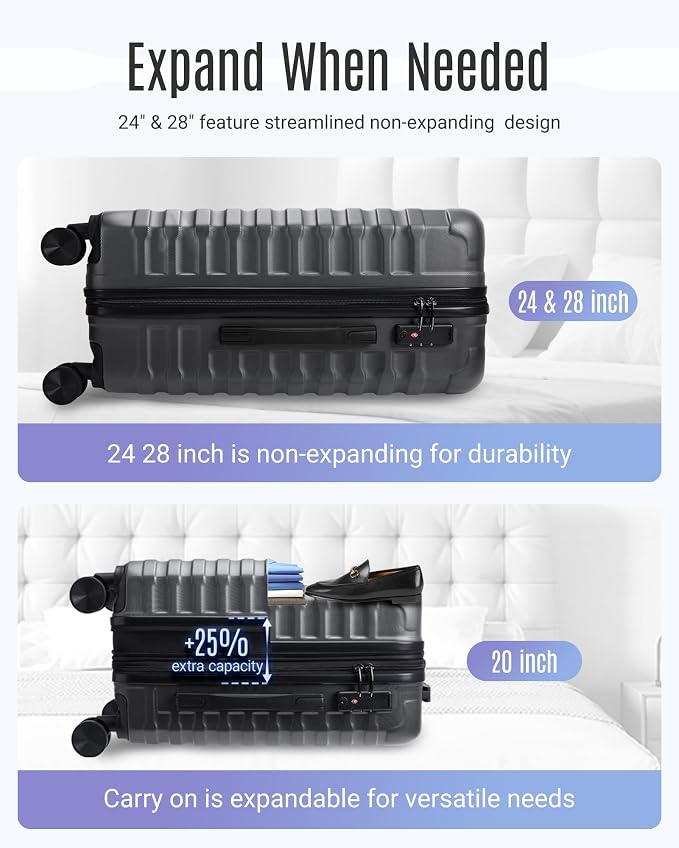 LIGHT FLIGHT Luggage Sets, 3 Piece Durable Suitcase Set - Image 6