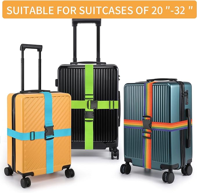 BILIONE 4 Pack Luggage Straps 79" Long Belts Keep Suitcase Secure While - Image 3