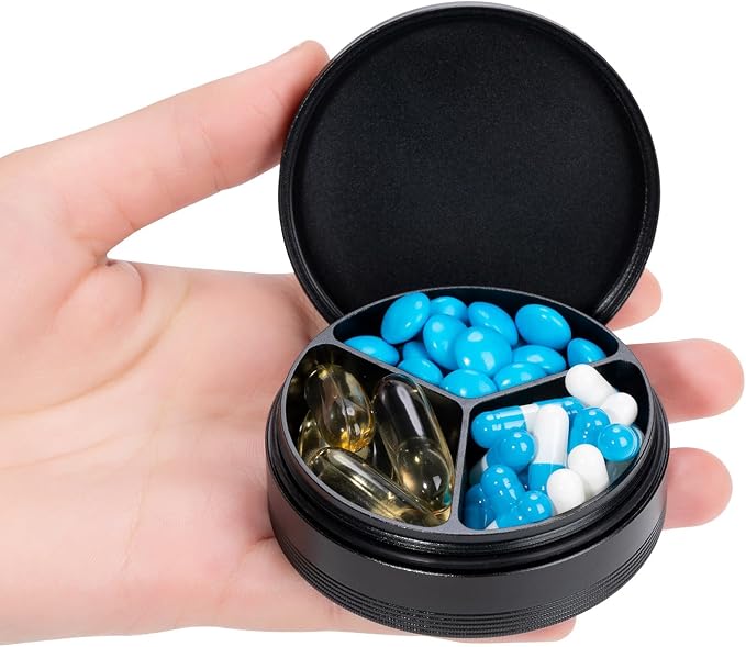 Metal Pill Case 3 Compartment by XHT