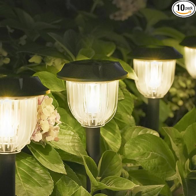 AOSEA Bright 10 Pack Solar Lights Outdoor IP65 Waterproof, LED Solar Lights by AOSEA