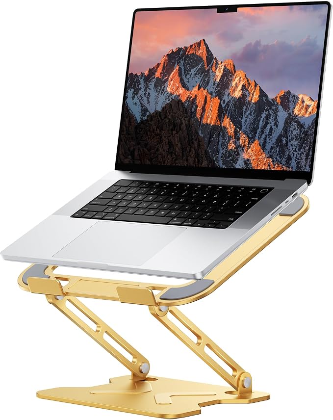 Adjustable Laptop Stand for Desk, Metal Foldable Laptop Riser, Portable Laptop by JCZT