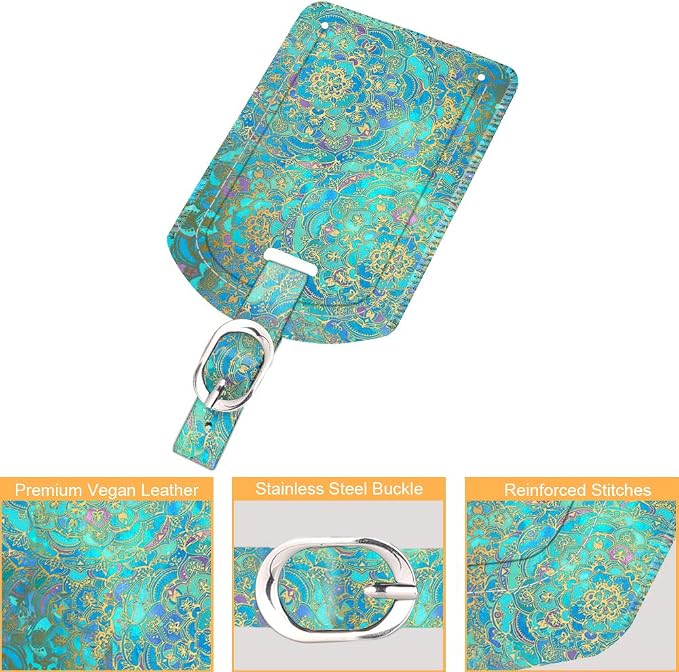 FINTIE 2 Pack Luggage Tags, Leather Name ID Labels - Image 2