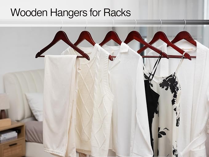 StorageWorks Wooden Hangers 30 Pack, Wood Coat Hanger - Image 8