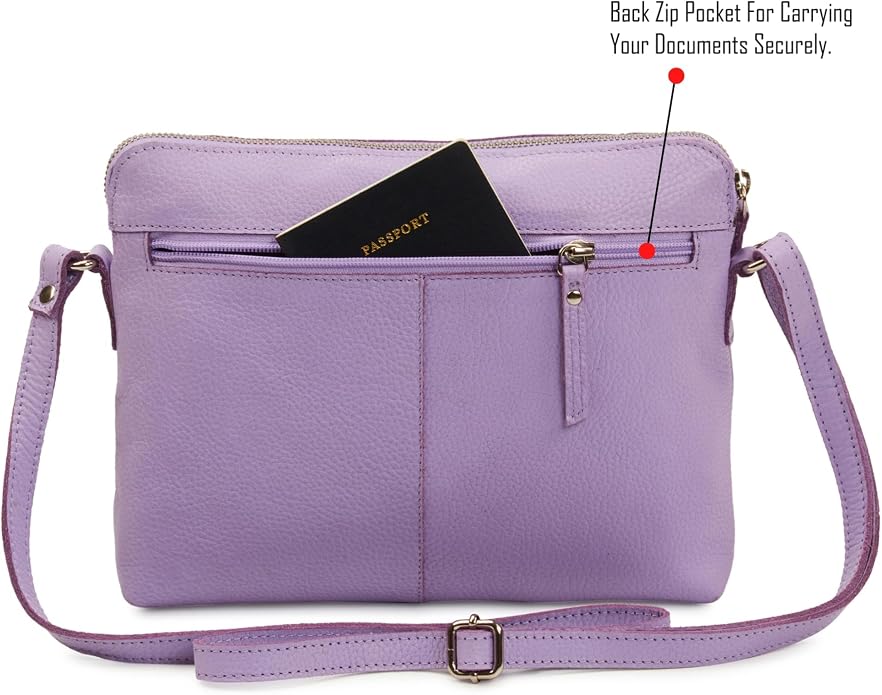 Wise Owl Accessories Small Soft Pebbled Real Leather Crossbody Handbags Purses - Image 4