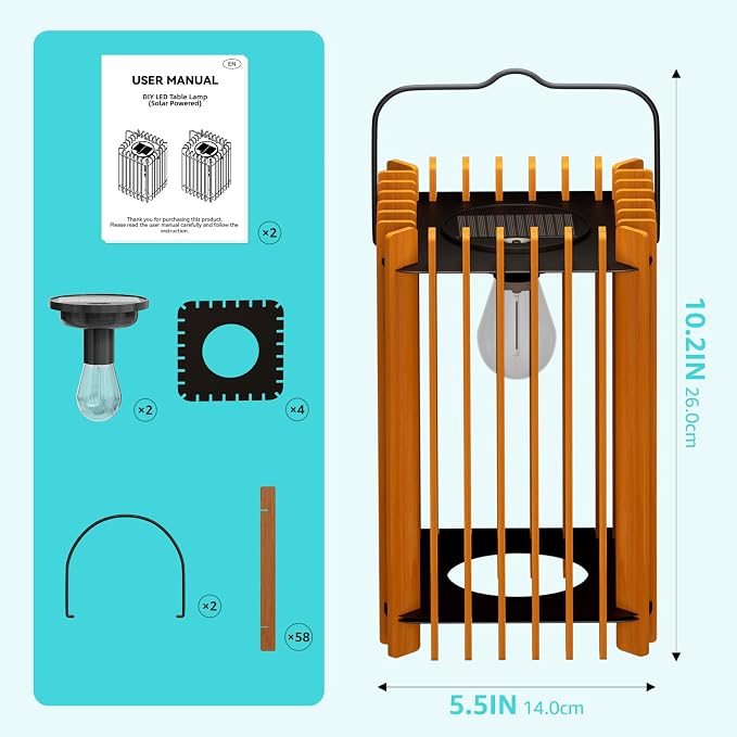 2 Set Solar Lantern Outdoor LED Hanging Solar Lantern - Image 3