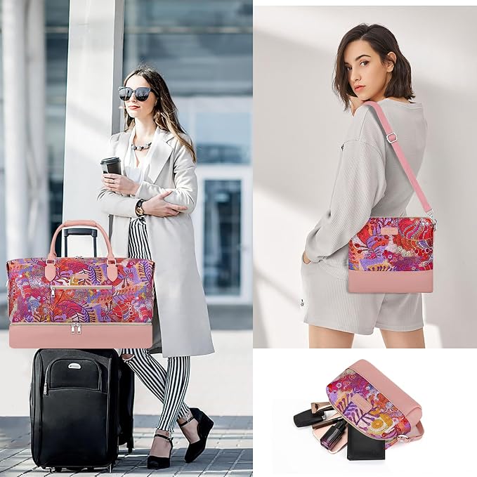 Weekender Bag for Women, Travel Duffel Bag Carry On Overnight Bag - Image 2