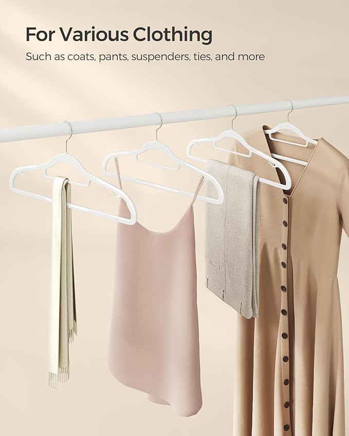 SONGMICS Pack of 50 Coat Hangers, Space-Saving Plastic Clothes Hangers - Image 7