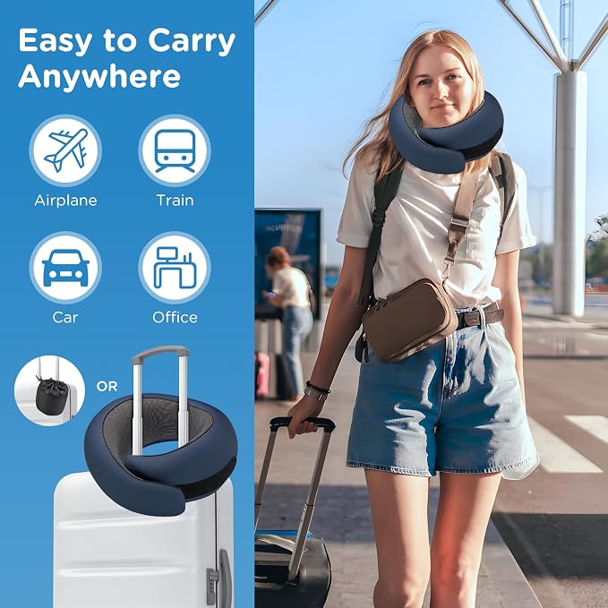 Neck Pillow Airplane, 100% Pure Memory FoamTravel Neck Pillow Travel Neck - Image 5
