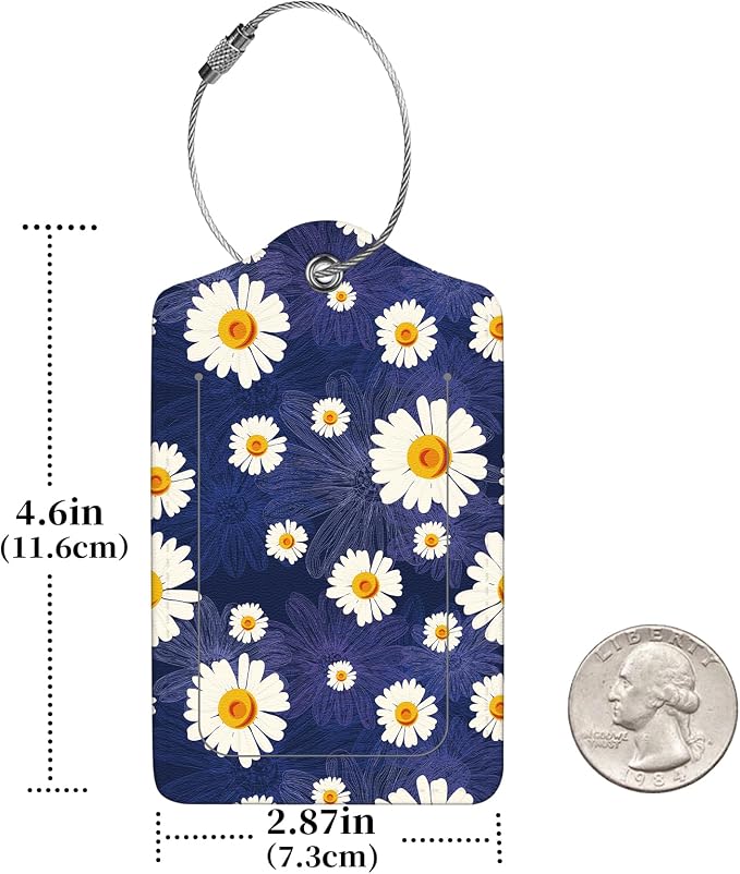 2 Pcs Luggage Tags for Suitcase, Cute Unique PU Leather Travel Bag Tag - Image 2