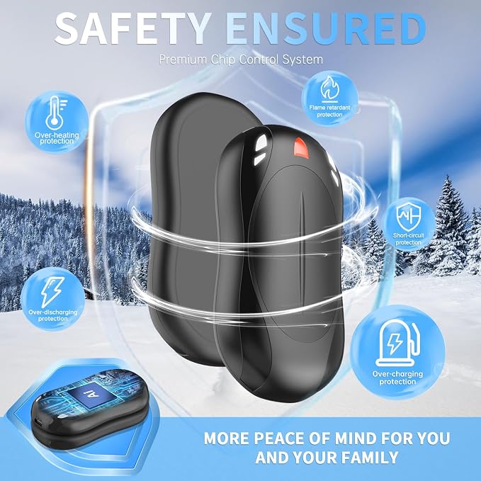 2 Pack Hand Warmers Rechargeable, 6000mAh AI Smart Chips Hand Warmers, Long - Image 4