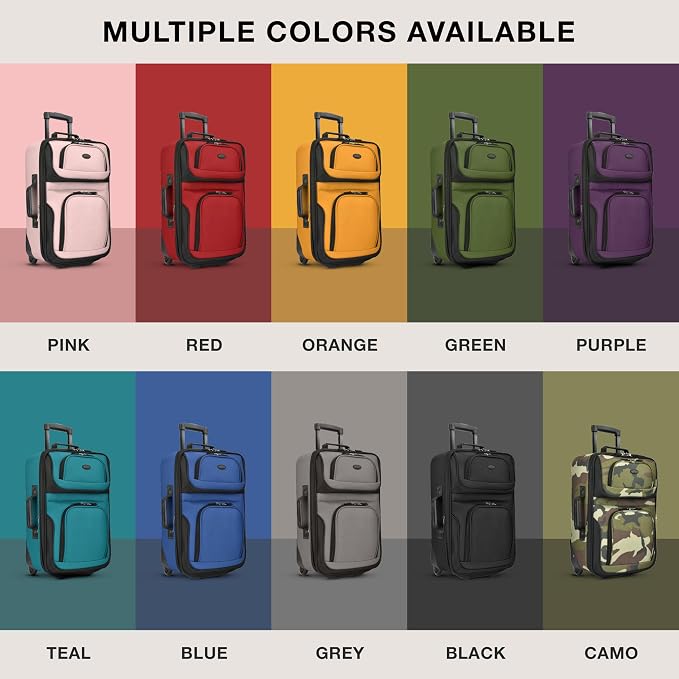 U.S. Traveler Rio Fabric Expandable Carry-on Luggage, Rolling Suitcase - Image 2