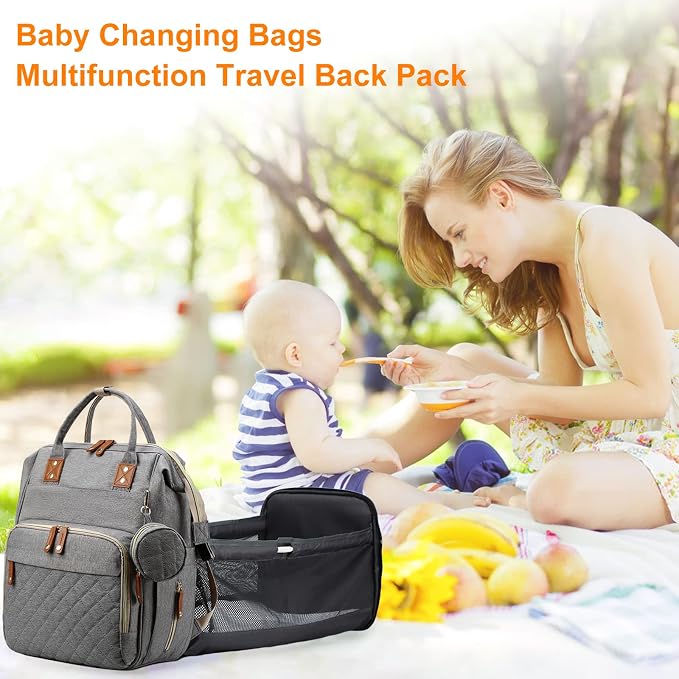 Diaper Bag with Changing Station, Waterproof 3 in 1 Baby Diaper Backpack with - Image 6