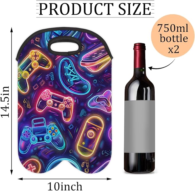 Neoprene Wine Tote, Bottle Carrier Gag Insulating Neoprene Thicker, Insulated - Image 2