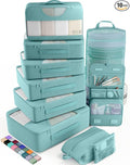 Veken 10 Set Packing Cubes for Travel Essential, Suitcase Organizer Bags in 4 by Veken
