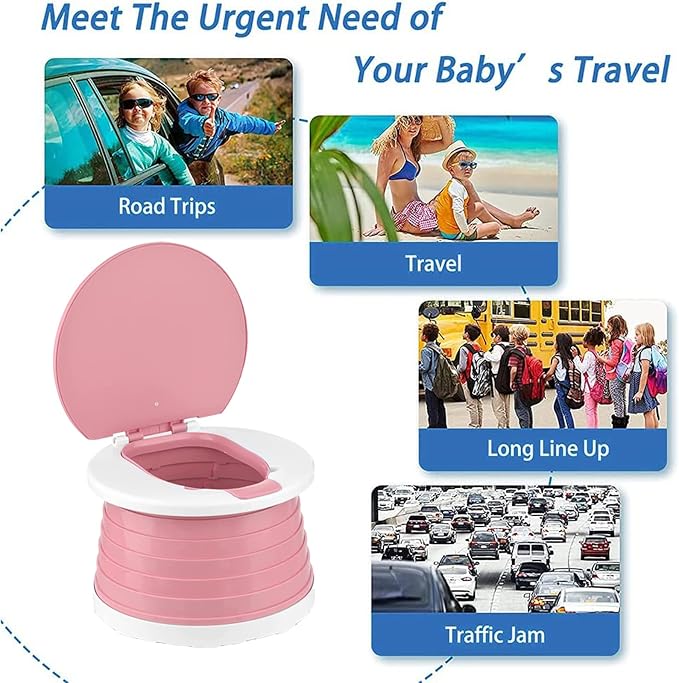 Travel Potty for Toddler, Portable and Foldable Toilet, Apply to Seat Emergency - Image 4