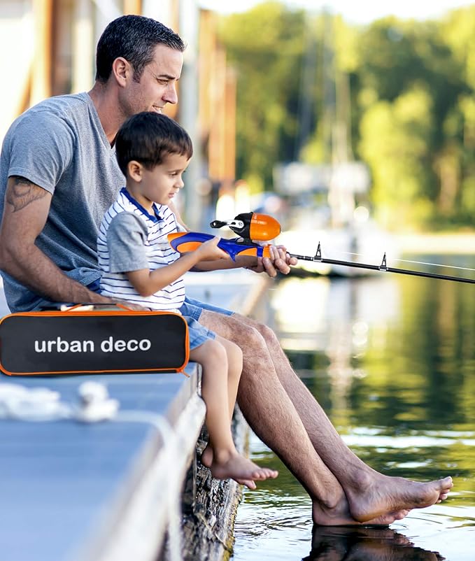Urban Deco Kids Fishing Pole Set Portable Telescopic Kids Fishing Rod and Reel - Image 3