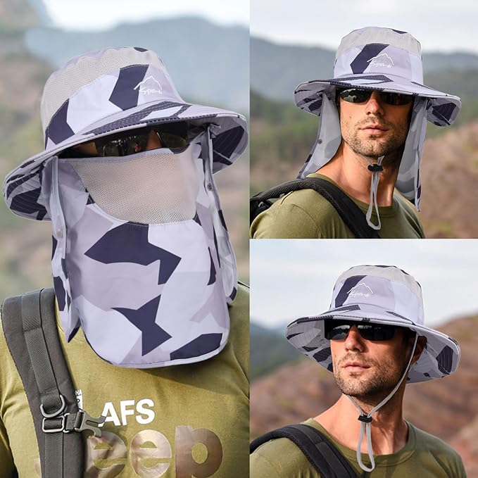 Sun Hats for Men Women Fishing Hat UPF 50+ Breathable Wide Brim Summer UV - Image 2