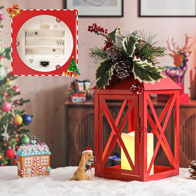 Christmas Lanterns Decorative Outdoor, Waterproof 14.2" Decorative Christmas - Image 5
