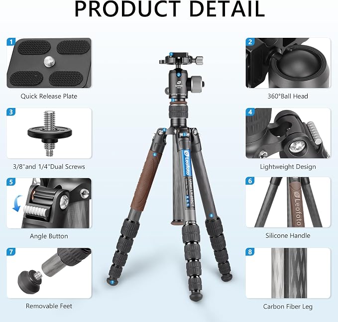 Carbon Fiber Lightweight Travel Tripod - Image 6