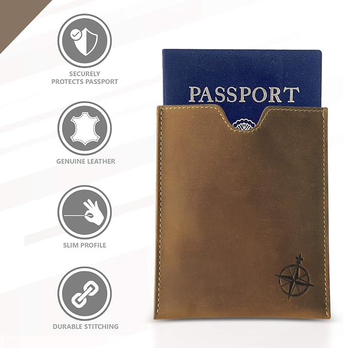 WANDERINGS Leather Passport Holder - Image 4
