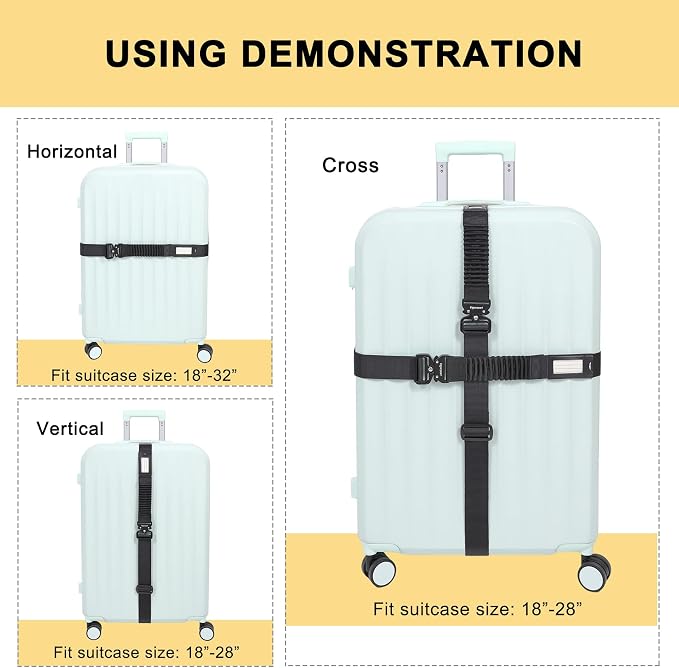 Vigorport Luggage Straps for Suitcases TSA Approved Suitcase Belt, Heavy Duty - Image 5