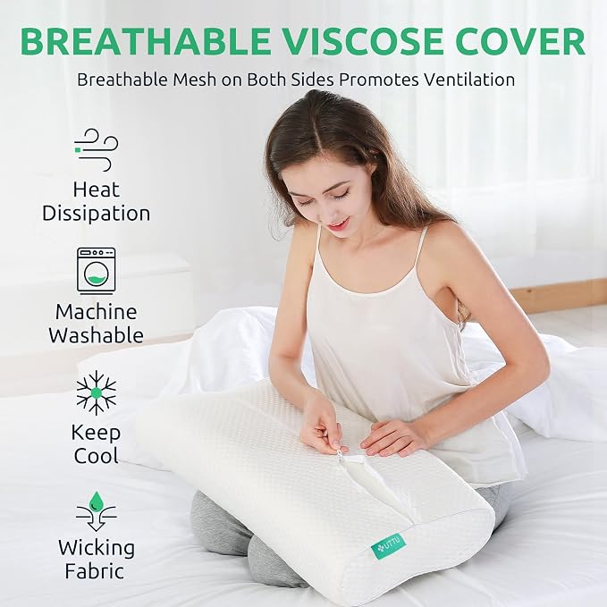 UTTU Cervical Pillow for Neck Strain Relief, Memory Foam Neck Pillow for - Image 5