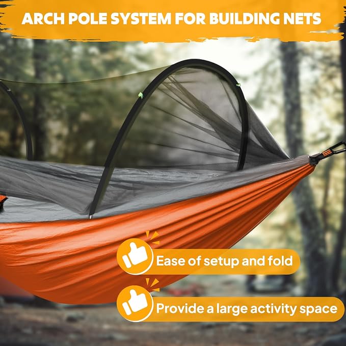 Chihee Ultra-Light Travel Camping Hammock Pop-up Net Hammock 660lbs Load - Image 6