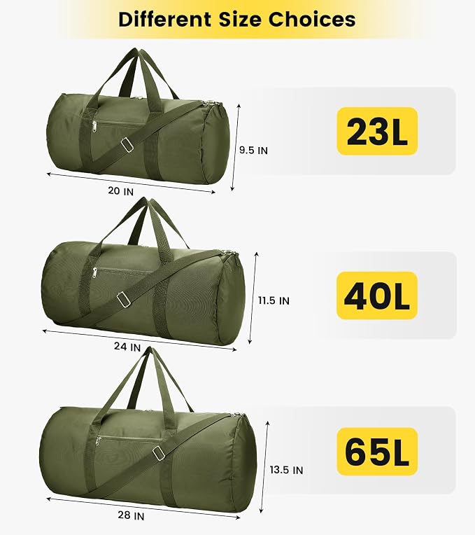 Vorspack Duffel Bag 20-24-28 Inches Foldable Gym Bag - Image 3