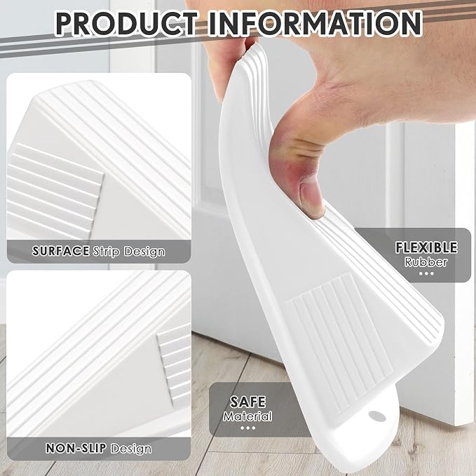 Frienda 8 Pcs Jumbo Door Stoppers Heavy Duty Door Stopper Tall up to 2inch Tall - Image 3