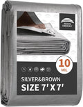 RAINDEWAY Tarps Heavy Duty Waterproof 7x7 Feet, 10Mil Multipurpose Poly Tarp by RAINDEWAY