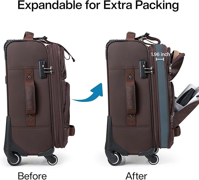 Hanke 20 Inch Softside Expandable Carry On Luggage - Image 2