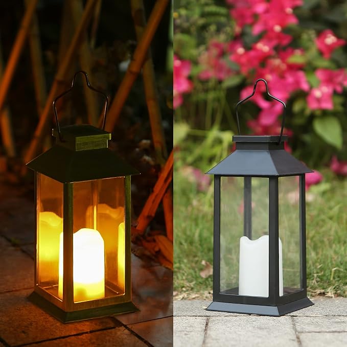 2 Pack Solar Lanterns, Outdoor Garden Hanging Lanterns, 11.8 Inch LED - Image 8