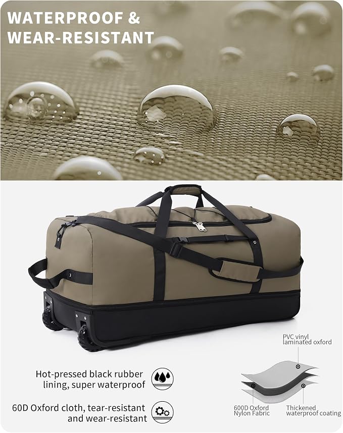 CONTAIL 32”110L Expandable 140L Rolling Duffle Bag - Image 9