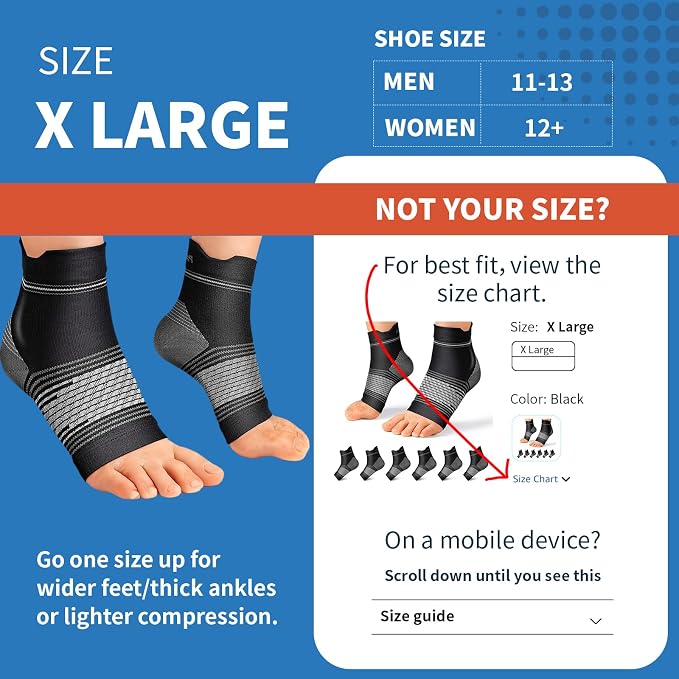 Plantar Fasciitis Sock for Men and Women, Compression Foot Sleeves - Image 3