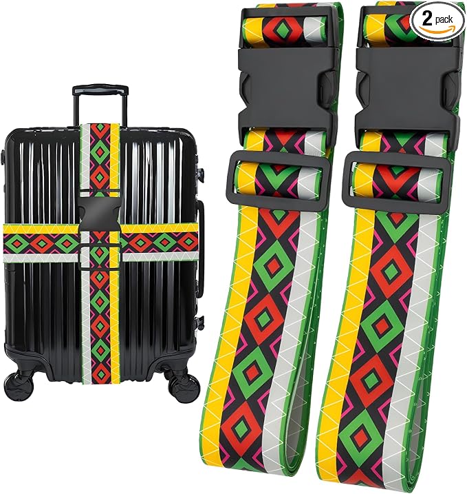 Geometric Arts Luggage Straps for Suitcases, Adjustable Luggage Travel Belt to by Unknown
