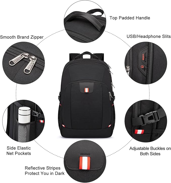 Travel Laptop Backpack, 18.4 inch Extra Large Backpack - Image 6