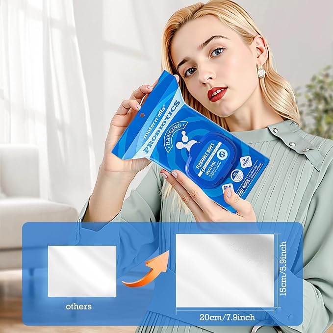 matern'ella Hanging Flushable Wipes Unscented Extra Large Corner-Connected Wet - Image 6