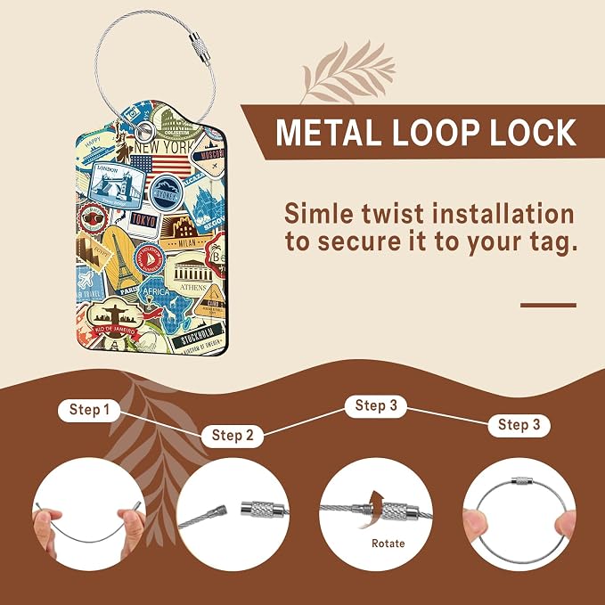 2 Pcs Leather Luggage Tags for Suitcases, Funny Suitcase Tags for Luggage - Image 5