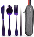 Travel Utensils with Case, Quatish Portable Silverware Set by Quatish
