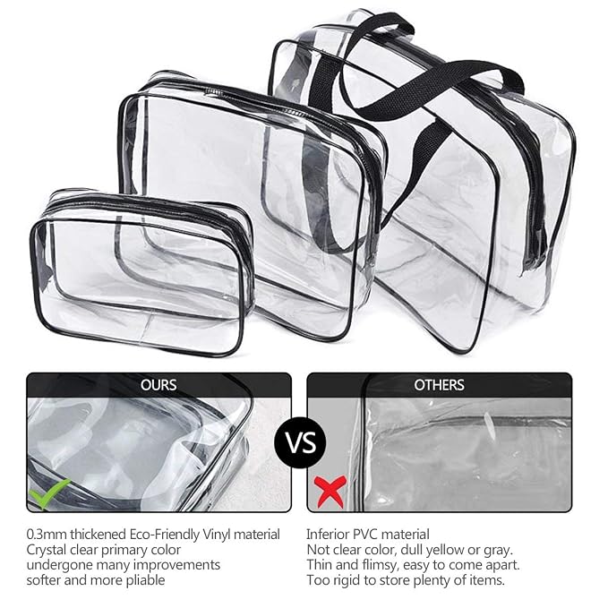 6Pcs Crystal Clear PVC Travel Toiletry Bag Kit - Image 5