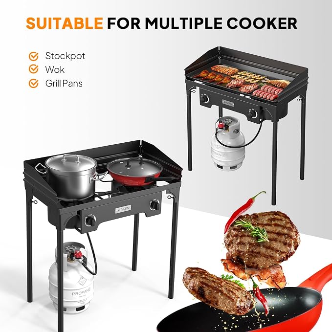 ROVSUN 2 Burner Outdoor Propane Gas Stove - Image 3