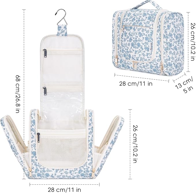 Narwey Hanging Toiletry Bag for Women Travel Makeup Bag Organizer Toiletries - Image 6