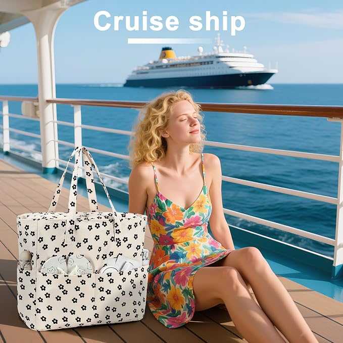 LEDAOU Beach Bag Waterproof Sandproof Women Tote Bag Pool Bag - Image 5
