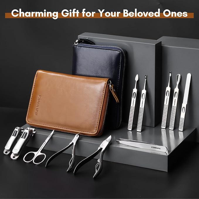FAMILIFE Manicure Set, Professional Manicure Kit Nail Clippers Set 11 in 1 - Image 7