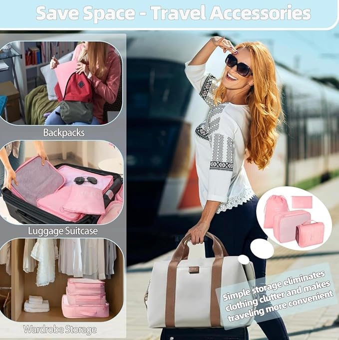 9 Set Packing Cubes for Suitcases, Aydicon Travel Luggage Packing Organizers - Image 8