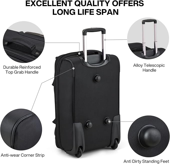 Hanke Expandable Carry On Luggage Suitcases - Image 8