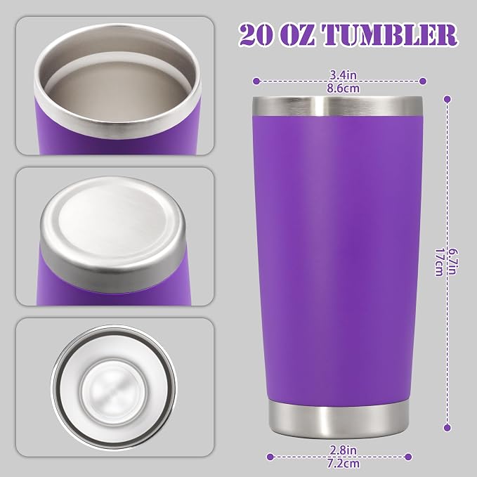 20 oz Tumbler with lid Double Wall Vacuum Insulated Tumblers Stainless Steel - Image 5